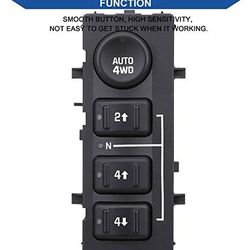 4x4 Transfer Case Switch, 4WD Wheel Drive Button, Compatible with 2003-2007 Chevrolet Silverado, Chevy Suburban, Tahoe, Avalanche, GMC Yukon, Sierra, 
