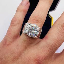 Men’s Massive 10ct Lab Diamond VVS1 Flawless D Color Set in a Heavy Platinum Size 9-10 Band! 