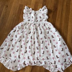 Happily Grey Kids Girl's size 8 Dress Fully Lined Cowgirl Rodeo Boot & Spurs