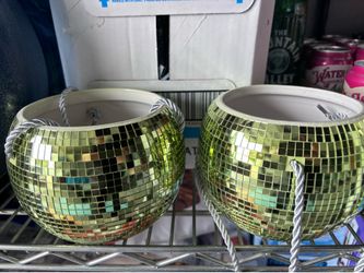 Gold Disco Ball Hanging Planters