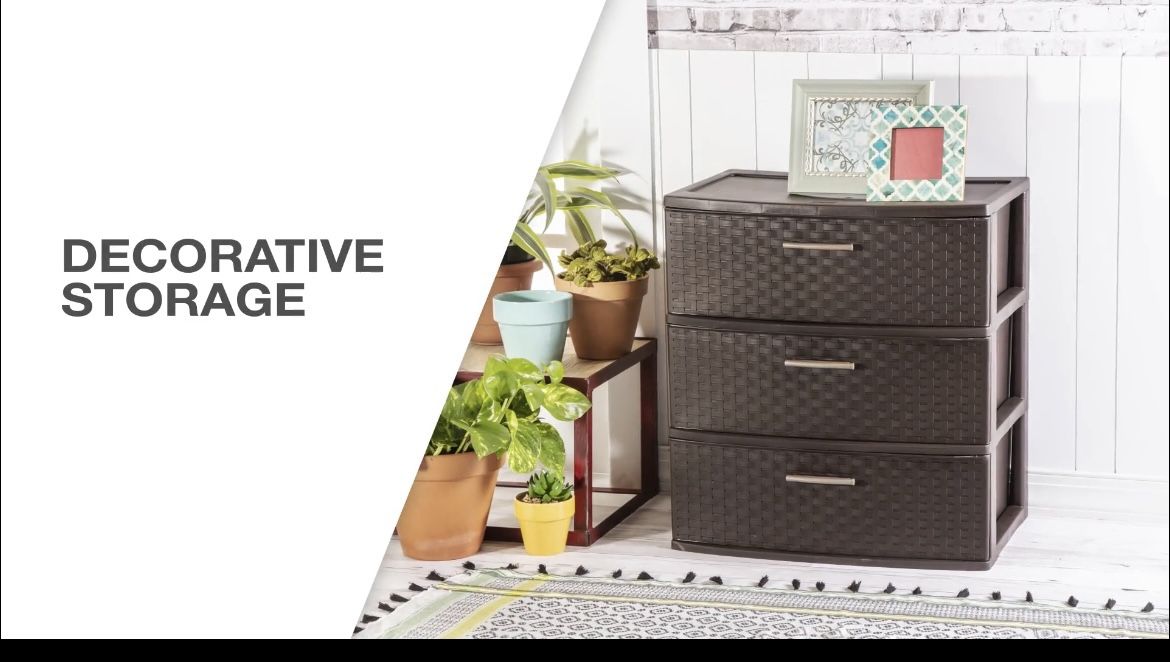 Sterilite 3 Drawer Wide Weave Tower Espresso