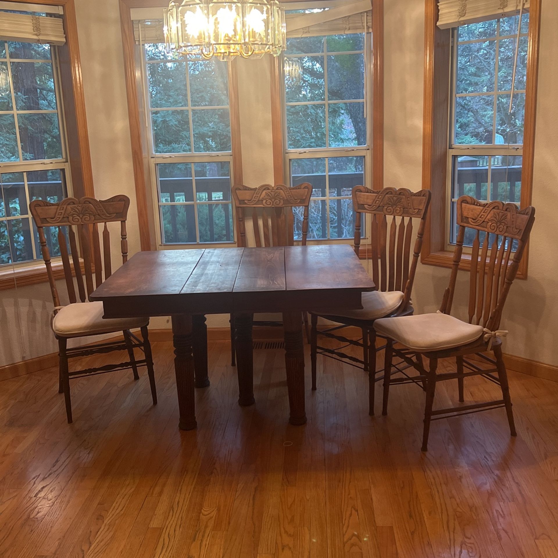 Antique Table and Four Chairs