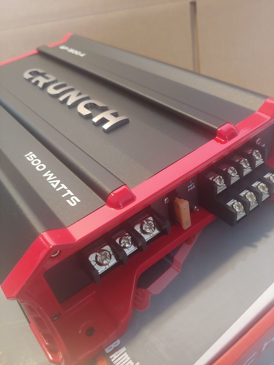 CRUNCH 1500 WATTS 4 CHANNEL BUILT IN CROSSOVER CAR AMPLIFIER ( BRAND NEW PRICE IS LOWEST INSTALL NOT AVAILABLE )