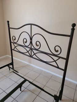 Ornate Wrought Iron Headboard 
With Bedframe