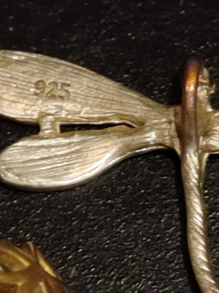 Sterling Silver Charm A Dragonfly Old Coffee Pot 4 Cups, Hot Plate 