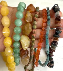 Lot of gemstone bead strands for jewelry making beading A40