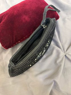 Black Metal Mesh Evening Clutch Bag