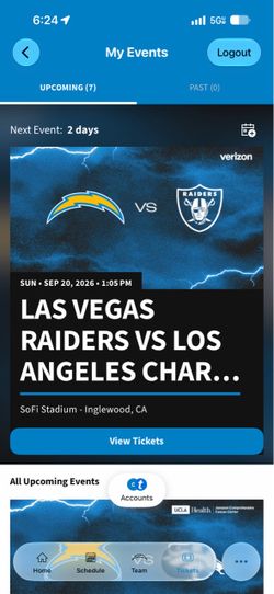 Chargers vs Raiders tickets! (Plus other Chargers home games)