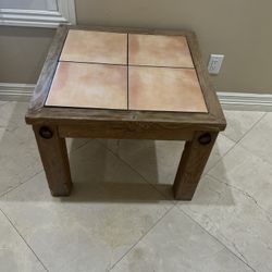 2 Inlaid Tile End Tables