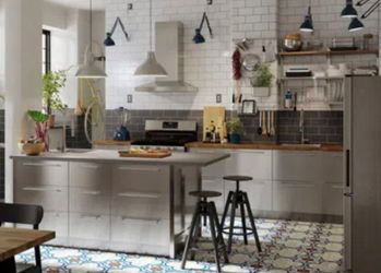Ikea Stainless Steel Nogsta Drawer Fronts for Sektion cabinets