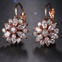 Flower Drop Diamond Earrings