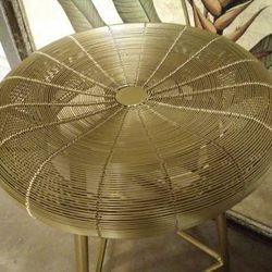 Gold Art Deco ModeRn Wire Mesh 24" Seat Accent Stool Counter Height