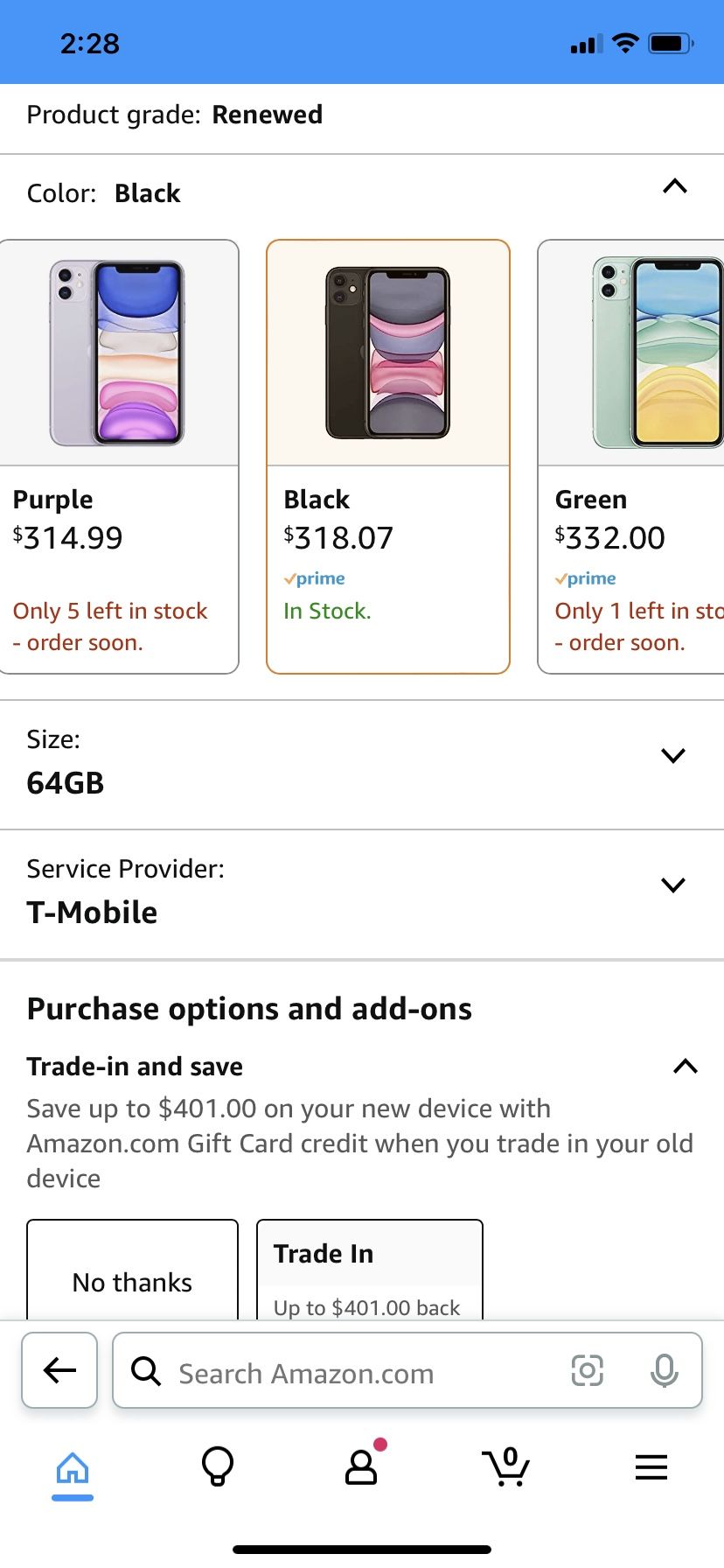 TMobile/MetroPCS iPhone 11 300 RETAIL VALUE for Sale in Tucson, AZ
