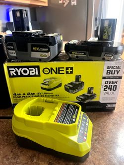 Ryobi ONE+18 V 4.0 Ah & 2.0 Ah High Performance Starter Kit