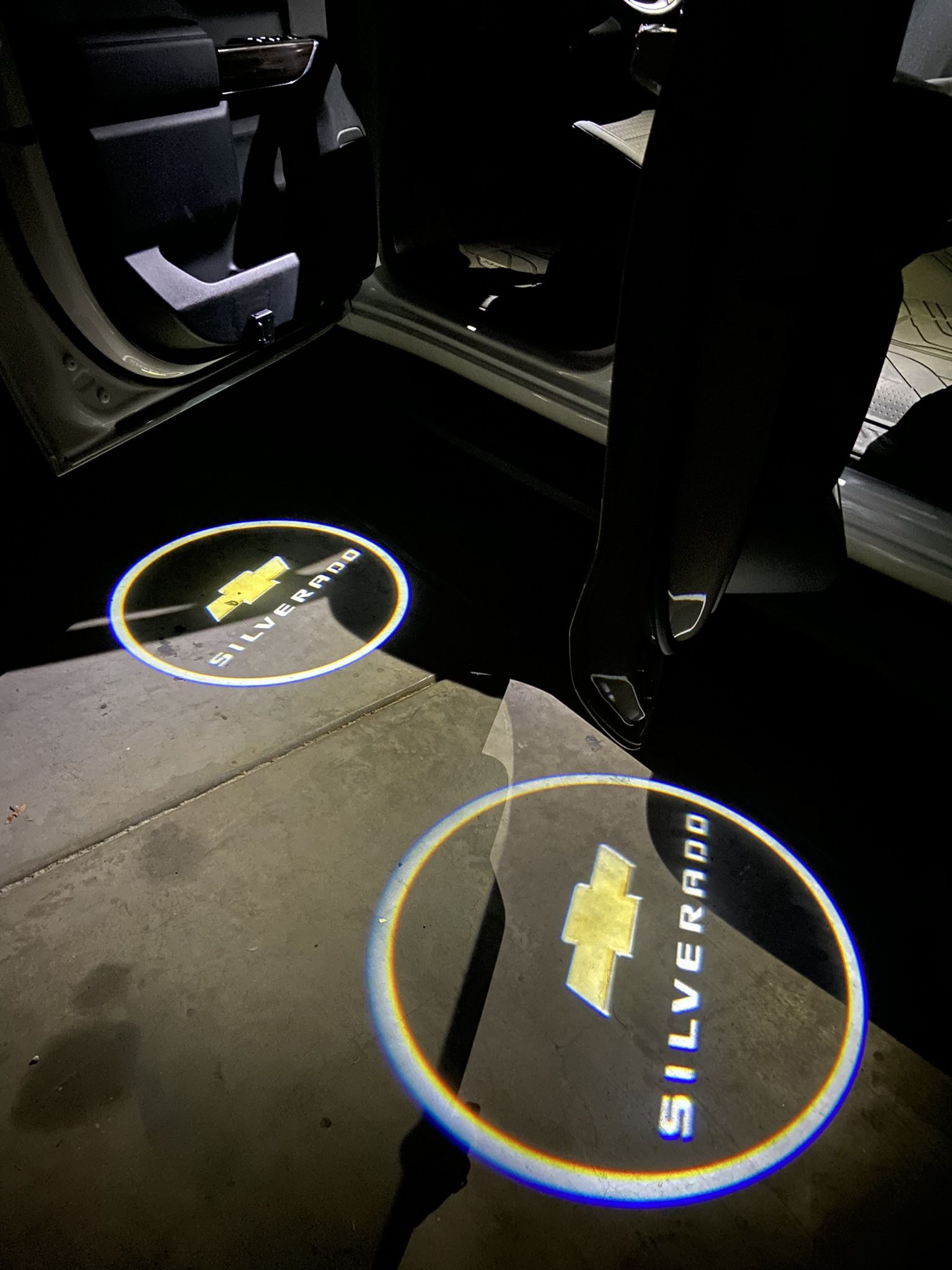Tijan 4 Pc for Car Door Lights Logo for Chevy Silverado, Car Door Led Projector Lights Shadow Ghost Light,Wireless Car Door Welcome Courtesy Lights Lo