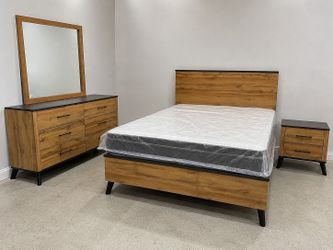 Queen/Full/King - 4Pc Bedroom Set With Optional Mattress - COD