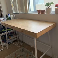 Large Bamboo Desk And Lamp 