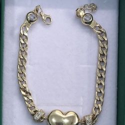 10k Gold Heart Bracelet 