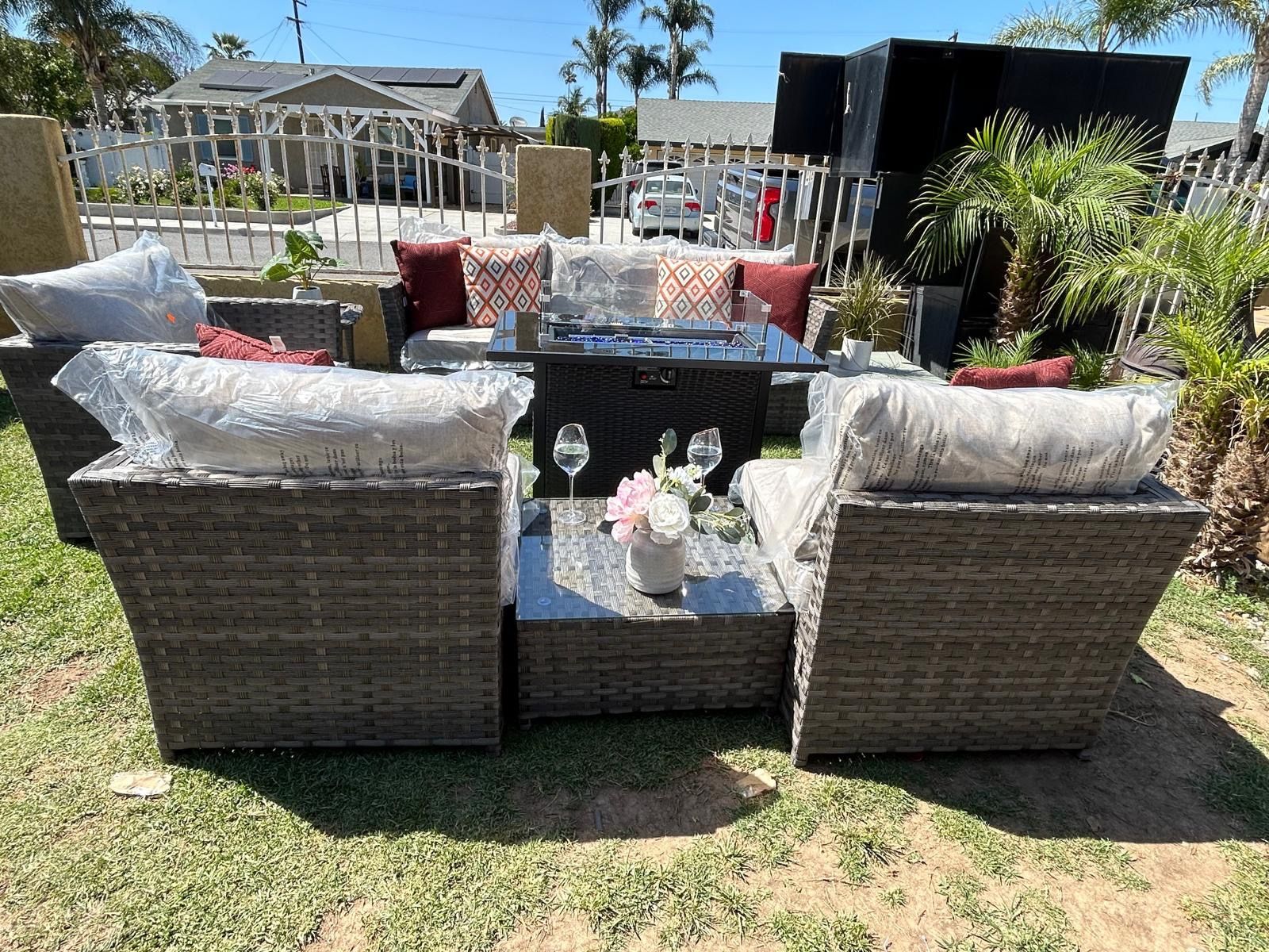 Brand New Patio Outdoor Furniture Set With Fire Pit,All Products : American Fashion Style Bags On Sale