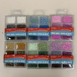 Crafter's Square Glass Beads - 32g (Lot of 6)