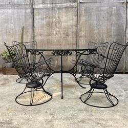 Vintage 1966 Homecrest Rocking Chair Patio Set 1966 w/ A Chantilly Woodard Table