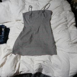 Houndstooth Black And Red Dress Size M