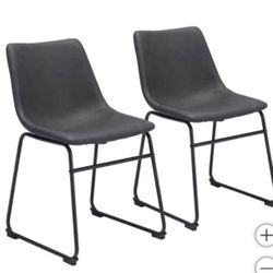 Brand New Set Of 2 Modern Kai Dining Chair, Gray