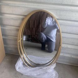 StyleWell Medium Oval Gold Metal Classic Accent Mirror with Deep-Set Frame (30 in. H x 20 in. W)