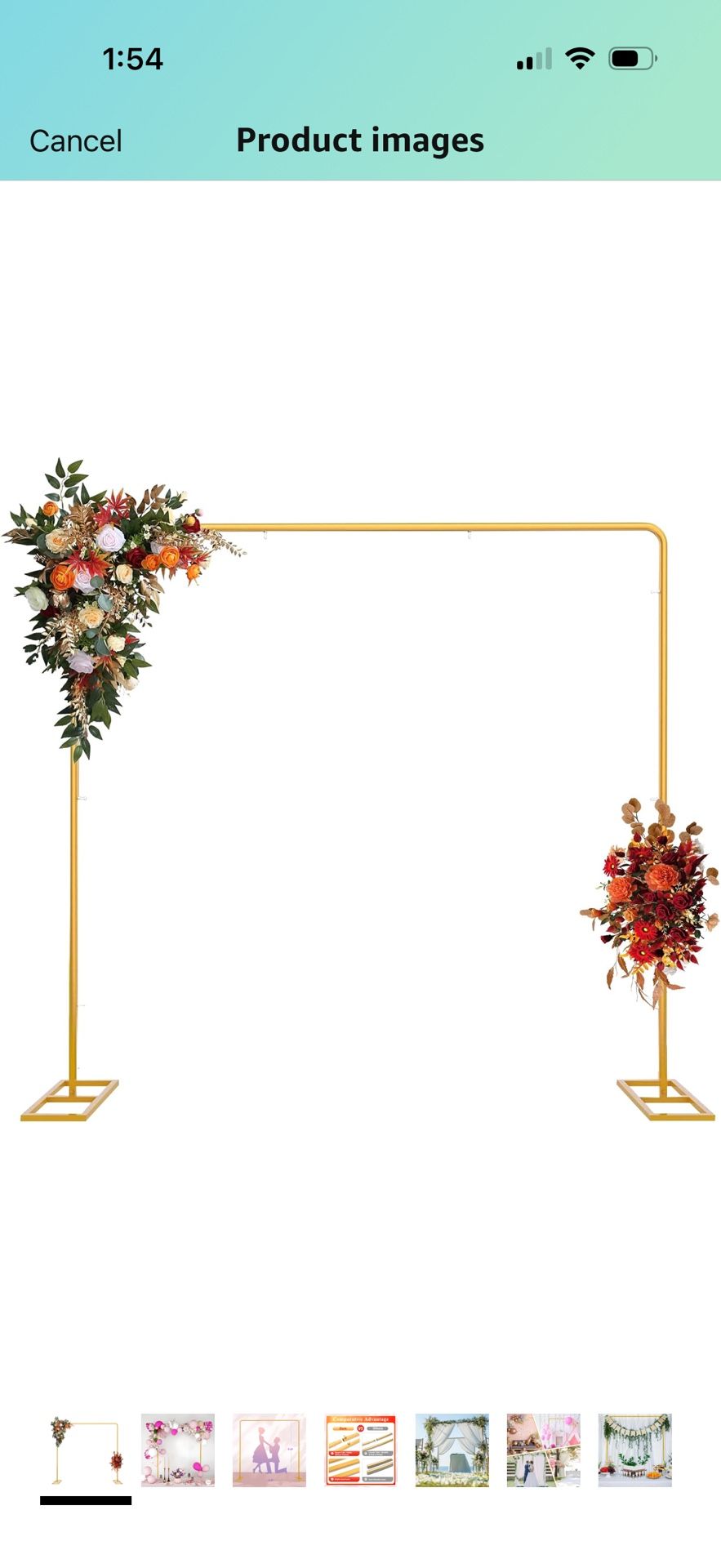 Wedding Square Backdrop Stand,Wedding Arches for Ceremony Square Metal Balloon Arch Stand Garden Arbor Frame for Wedding Birthday Party Baby Backgroun