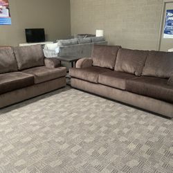 Dark Brown Modern Sofa Set 