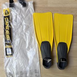 Cressi (ITALY) Swim Flippers - US Mens Size 4 / 5 - New! (MSRP $39)