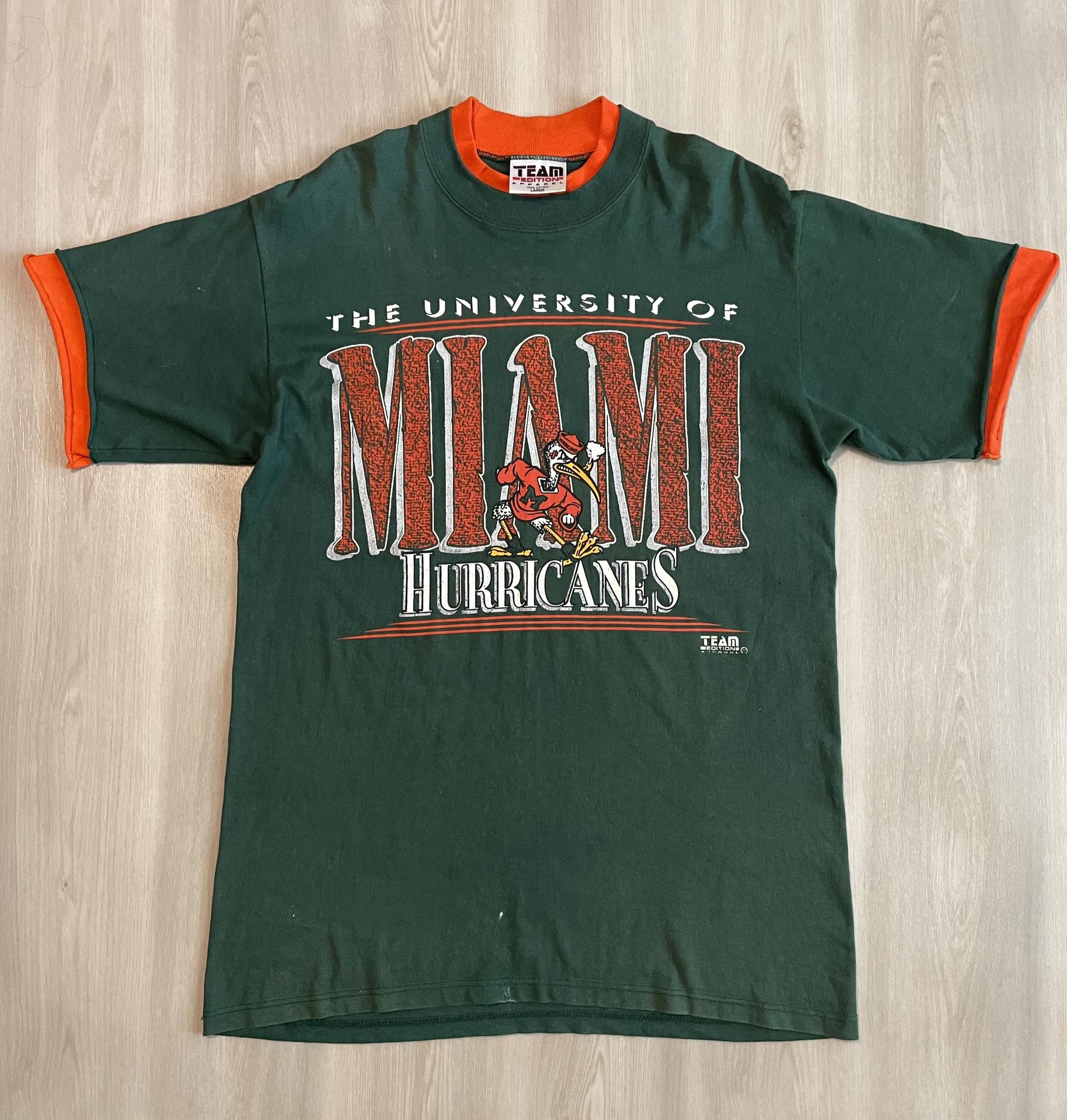 Vintage TEAM EDITION Apparel Miami Hurricanes Shirt Green 90s Mens Large  for Sale in Spring, TX - OfferUp