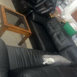 Leather Sectional & recliners 