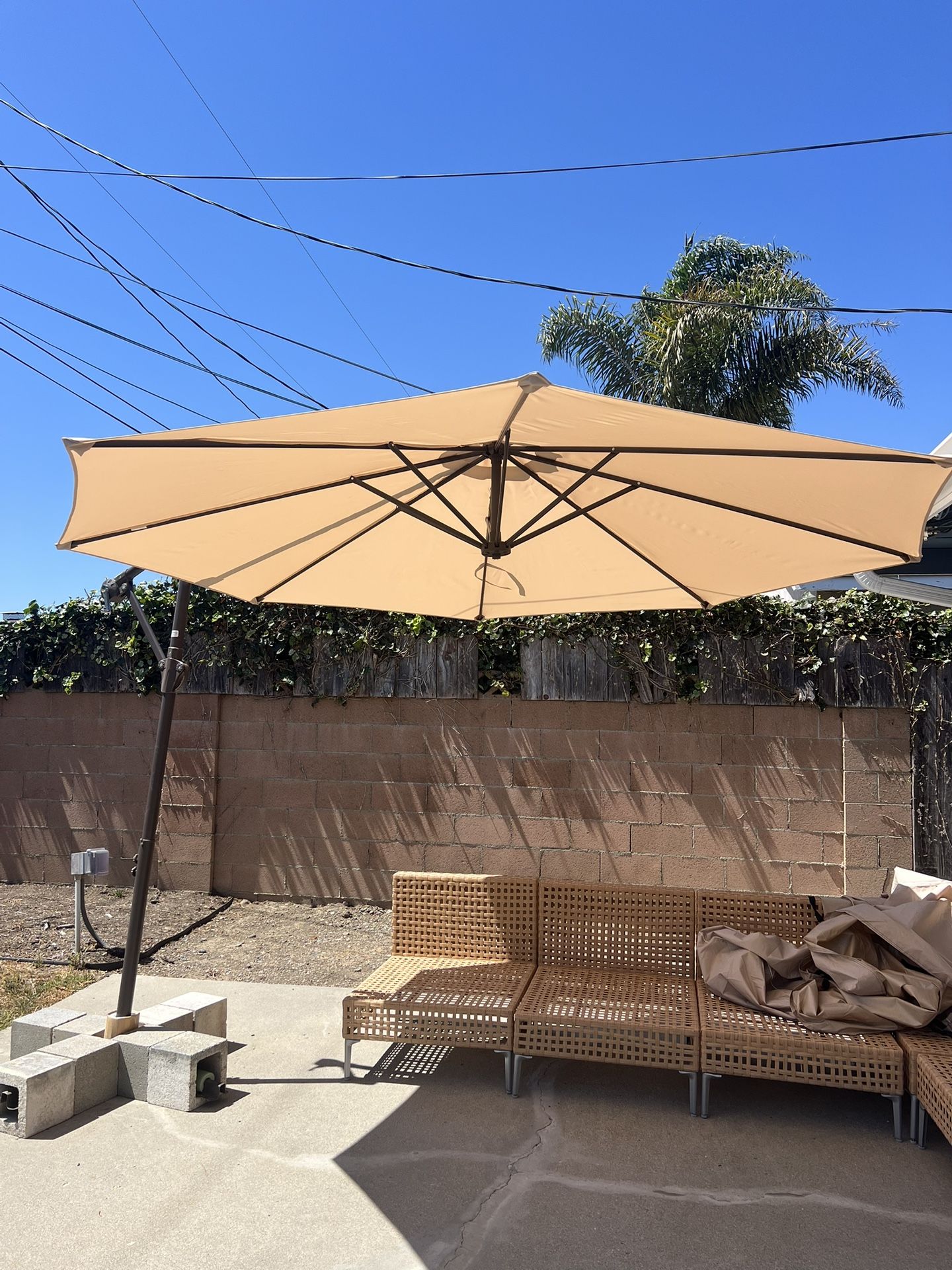 Huge 10" Hanging Outdoor Umbrella