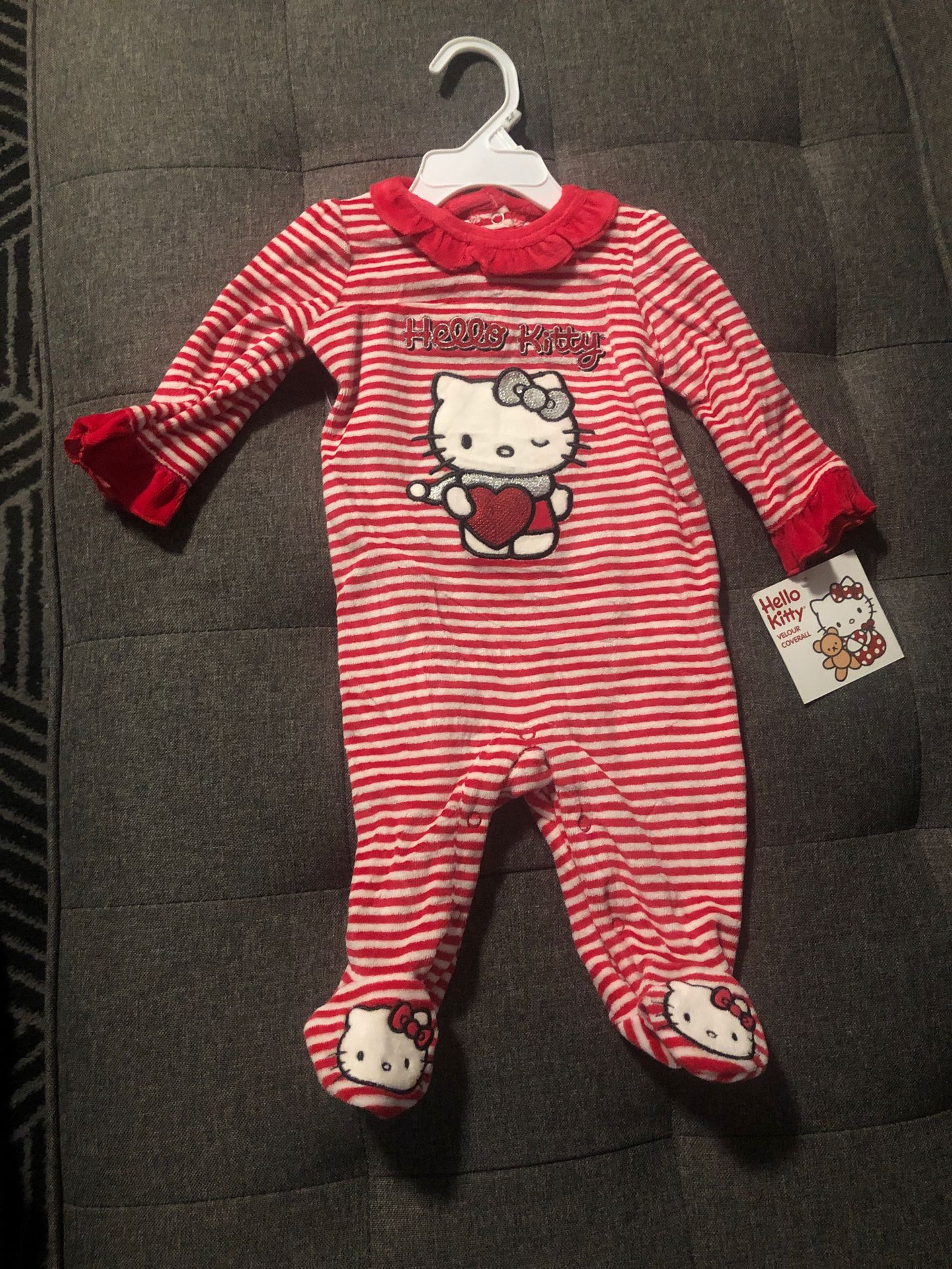 Hello kitty velour coverall size 3-6 months