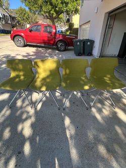 $100 OBO-Set of 4 Green Modern Dining Chairs