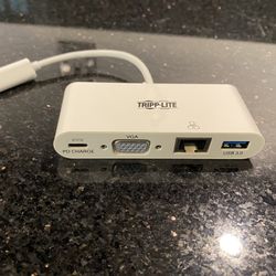 Tripp-Lite Adapter USB-C to VGA Gigabit Ethernet Port USB-A & USB-C Charger Port 