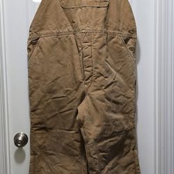 Vintage Carhartt Fully Insulated Brown Overalls Bibs USA Men’s 38x32
