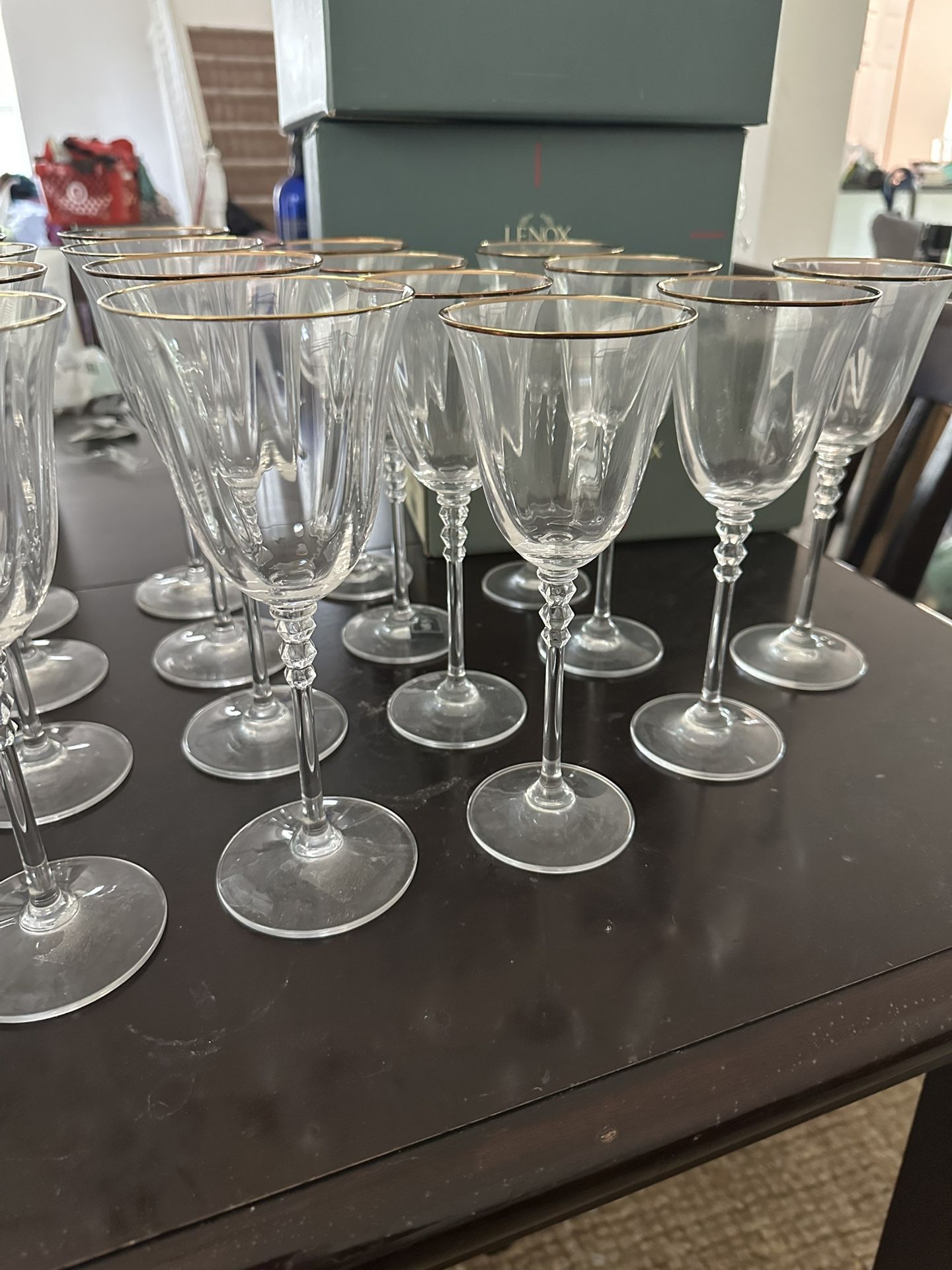 Mikasa Sonata Gold Rimmed Optic Wine And Water