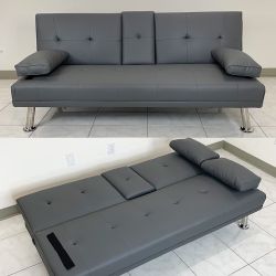 $155 (New) Sofa bed futon convertible folding recliner couch furniture 65x30x31” cup holder 