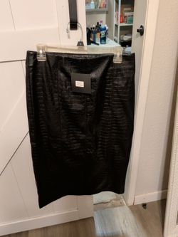 MARC OF NY VEGAN LEATHER MIDI  SKIRTS