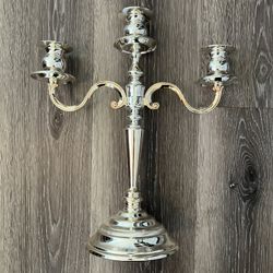 Candelabra Silverplate Three Light Candleholder