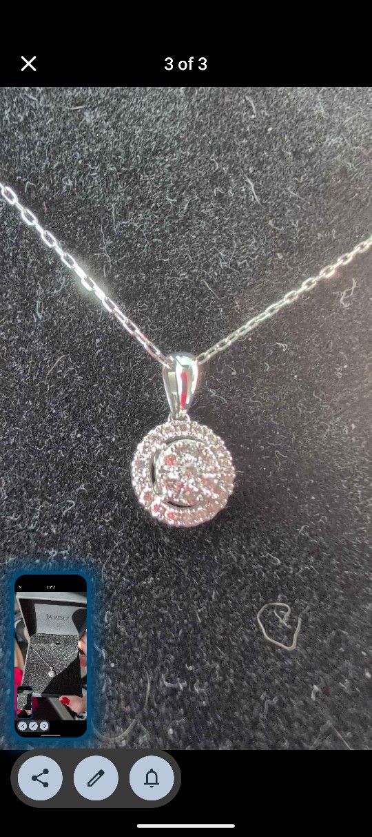 1/2 Karat Diamond Necklace White Gold Chain