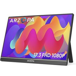 BRAND NEW ARZOPA 17.3" Portable Monitor, 1080P FHD