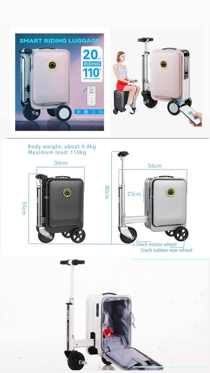 SE3S Riding Luggage Rideable Suitcase Electric Scooter Luggage Carry On Luggage 