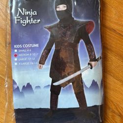 Ninja Fighter Kids Halloween Costume Size Medium 8-10