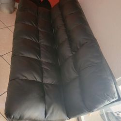 Leather Sofa Bed Blak Color Full Size