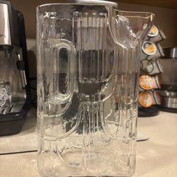 Vintage MCM Pitcher By C.J. Riedel 1960’s Modernist Crystal Art Glass