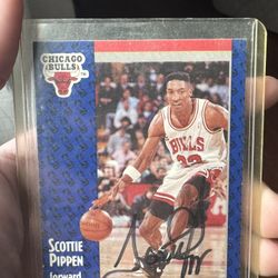 Autographed Scottie Pippen 91 Basketball 