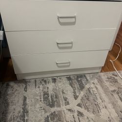 White Nightstand Set/ Modern Bedside Dresser